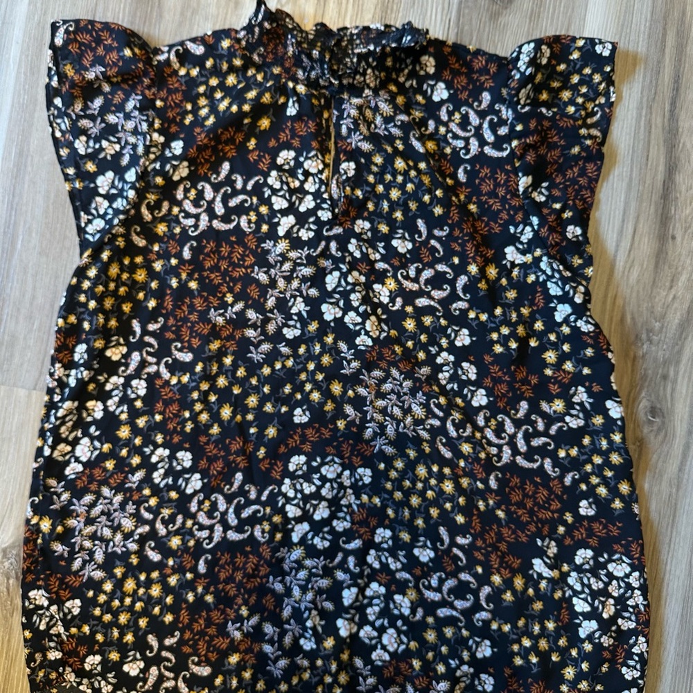 Floral Black Top